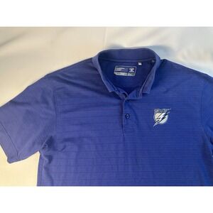 Tampa Bay Lightning Polo Shirt Cutter‎ & Buck Blue DryTec Men's Large Excellent